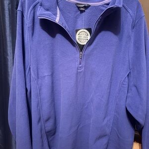 Lands' End Women's Quarter-Zip Polartec Sweatshirt in Blue